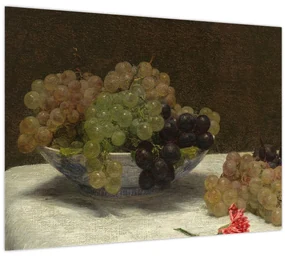 Obraz - Henri Fantin-Latour, Still Life with Grapes and a Carnation, reprodukcia (70x50 cm)