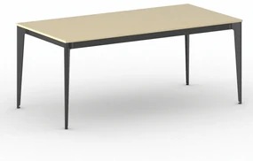 Kancelársky stôl PRIMO ACTION, čierna podnož, 1800 x 900 mm, breza