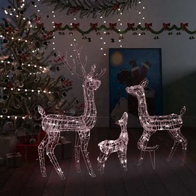 Akrylová sobia rodinka vianočná dekorácia 300 LED teplá biela 329793