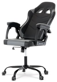 BONTEC Herné kreslo, hojdací mechanizmus, šedá ekokoža, KA-L626 GREY Farba: Šedá