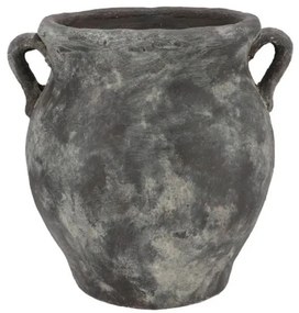Šedá antik rustikálna váza s ušami Gamla - 20**19*21 cm