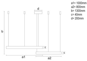 LED Stmievateľný luster na lanku LED/128W/230V 3000-6500K + diaľkové ovládanie