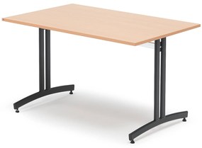 Stôl SANNA, 1200x800x720 mm, čierna/buk