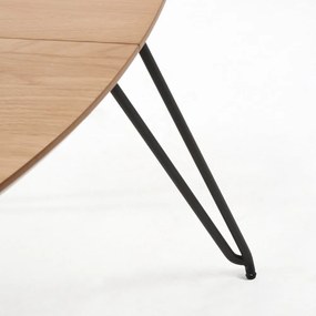 Rozkladací jedálenský stôl s doskou v dubovom dekore Kave Home Novaks, ø 120 cm