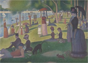 Sklenený obraz - Georges Seurat, A Sunday on La Grande Jatte, reprodukcia (70x50 cm)