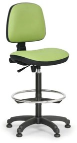 Euroseat Pracovná stolička s klzákmi MILANO bez podpierok rúk, permanentný kontakt, oporný kruh, zelená