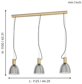 Eglo 99314 - Luster na lanku LEBALIO 3xE27/40W/230V