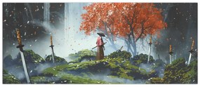 Obraz - Ilustrácie záhrady mečov (120x50 cm)