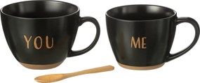Sada 2 keramických černých hrnků – 16,4*12,1*24 cm