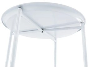 Kondela Príručný stolík, DERIN, s kolieskami, biela