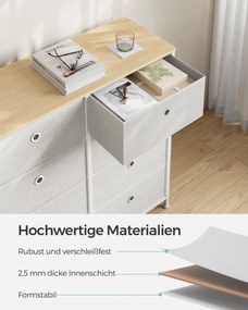 Komoda so zásuvkovými boxmi TRENILO 80x81,5 cm, dub/biela