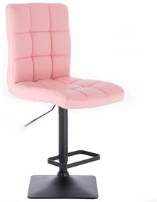 LuxuryForm DESIGN Barová stolička TOLEDO na čiernej hranatej podstave - ružová