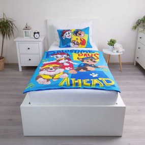 Modré bavlnené detské obliečky do postieľky 100x135 cm Paw Patrol "Pawsome days ahead" – Jerry Fabrics