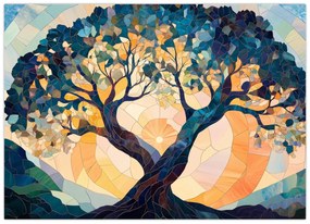 Obraz – Mozaika – slnko a strom II. (70x50 cm)