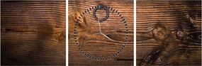 Obraz textúry dreva (s hodinami) (90x30 cm)