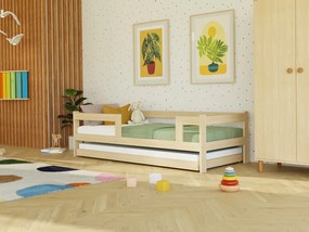 Jednolôžková posteľ z dreva SAFE 5v1 so zábranou a prístelkou