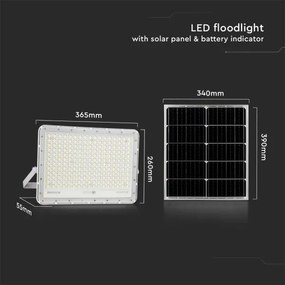 LED Vonkajší solárny reflektor LED/30W/3,2V 4000K biela + DO