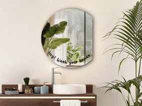 Nálepka na zrkadlo S47 – Hey! Wash your hands. (round)