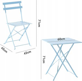 CH Modrá skladacia balkonová sada nábytku Wanda
