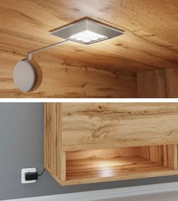 Závesná TV skrinka Adenuk 140 MDF (biela + biela vlna) (s LED RGB osvetlením). Vlastná spoľahlivá doprava až k Vám domov. 1106327