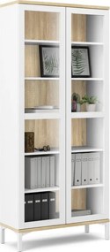 Vitrína A-TEN 89 cm dub sonoma/bílá