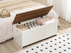 Lavice s úložným prostorem Vasagle Braisy 100 cm bílá/ořech