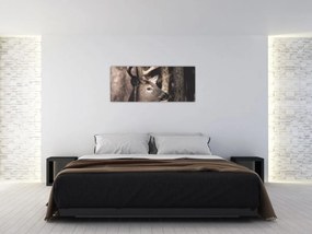 Obraz - Jeleň v lese (120x50 cm)