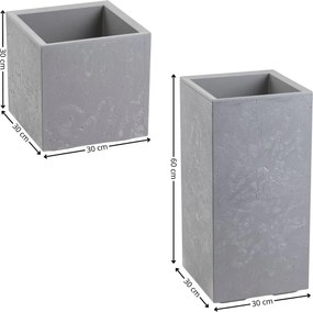 Sada 2 ks květináčů BETONIQUE 30x30/30x60 cm - výber z 4 prevedení