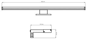 LED Kúpeľňové osvetlenie zrkadla ELBA LED/12W/230V 4000K 60 cm IP44 čierna