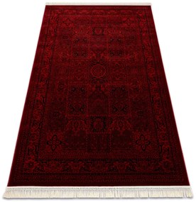 Koberec ORIENT 5365 so strapcami, rám / orientálny, bordový / čierny