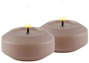 DeluxeHomeart Plávajúca LED sviečka Rose 6,1 cm – set 2 ks