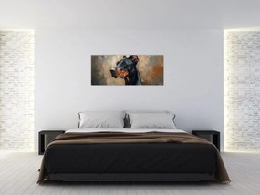 Obraz - Portrét Dobermana (120x50 cm)