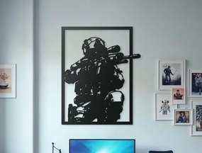 drevko Drevený obraz na stenu Vojak Rozmer obrazu: 65 x 52,5 cm, Farba dekorácie: Čierna
