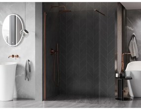 Mexen, Mexen Kioto-X sprchová stena 160 x 200 cm, priehľadná 10 mm, ružové zlato - 800-160-101-60-00-X