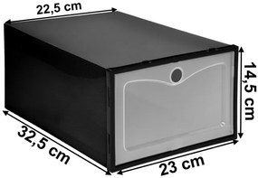 Úložné boxy na topánky OSLO čierne (10 ks)