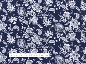 Biante Bavlnený štvorcový obrus Sandra SA-263 Kvetinový vzor na modrom 120x120 cm