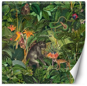 Gario Fototapeta Zvieratá džungľa zelené listy - Andrea Haase Materiál: Vliesová, Rozmery: 100 x 100 cm