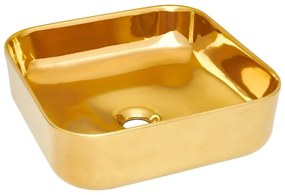 Invena Reja, keramické umývadlo na dosku 390x390x140 mm, zlatá lesklá, INV-CE-39-009-C