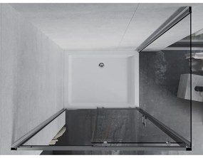 Mexen Apia, sprchový kút s posuvnými dverami 120 (dvere) x 90 (stena) cm, 6mm číre sklo, chrómový profil + biela sprchová vanička RIO, 840-120-090-01-00-4510