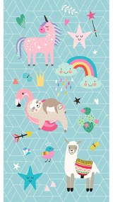 Modrá detská zamatová plážová osuška 75x150 cm Moody – Good Morning