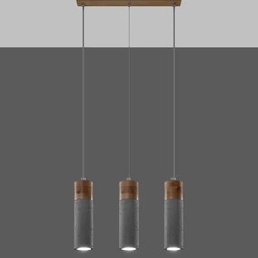 Sollux SL.0967 - Luster na lanku ZANE 3xGU10/40W/230V betón/drevo