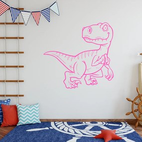 Veselá Stena Samolepka Dinosaurus Farba: ružová, Veľkosť: 100 x 95 cm