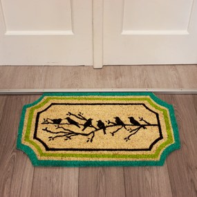 Home Elements Rohožka gumová kokosová Vtáci na Konári s Lemom - béžový 45 x 75 cm