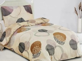 Jahu Mikroplyšové obliečky 140x200 + 70x90 cm - Kruhy hnedé