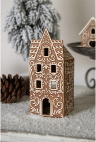 Porcelánový svietnik perníková chalúpka Gingerbread House - 7*7*17 cm