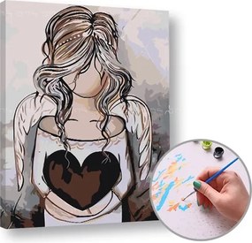 Maľovanie podľa čísel ANJEL – nízka náročnosť