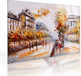 Sklenený obraz - Ulica v Paríži (70x50 cm)