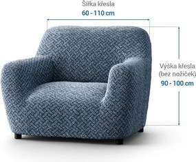 Bielastické poťahy VENEZIA modrá kreslo (š. 60 - 110 cm)