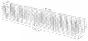 Gabiónový vyvýšený záhon pozinkovaná oceľ Dekorhome 540x90x100 cm