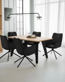 Otočná stolička s podrúčkami Lozano, čierna (S2417)